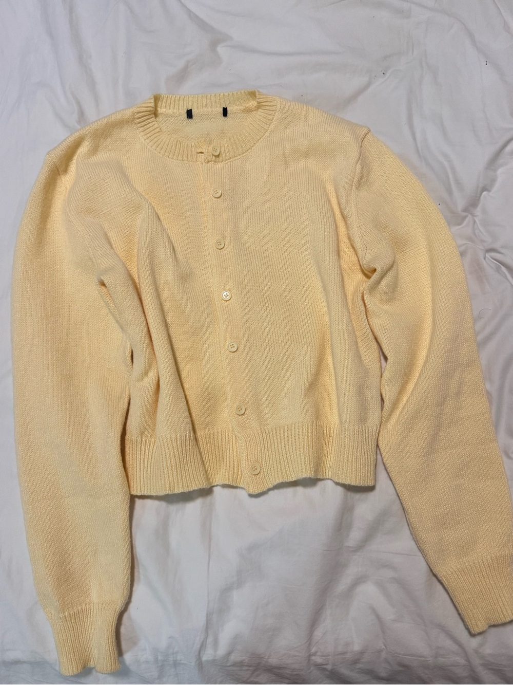 Butter Yellow Button-Up Women’s Sweater Cardigan